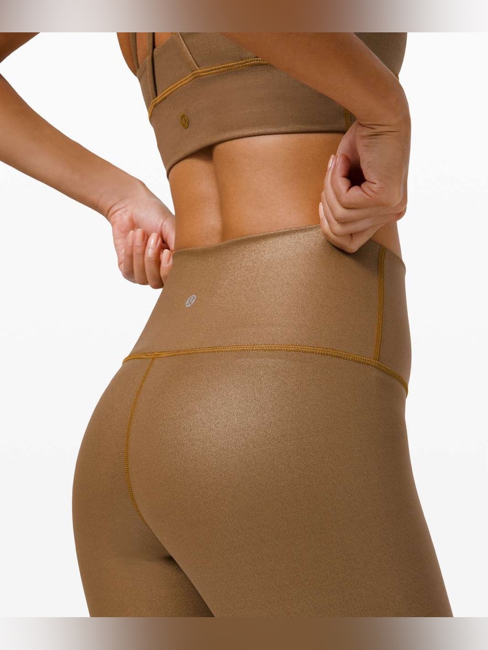 Lululemon Wunder Under High-Rise Tight *Foil 28" Matte Copper Foil Gold 12 Large